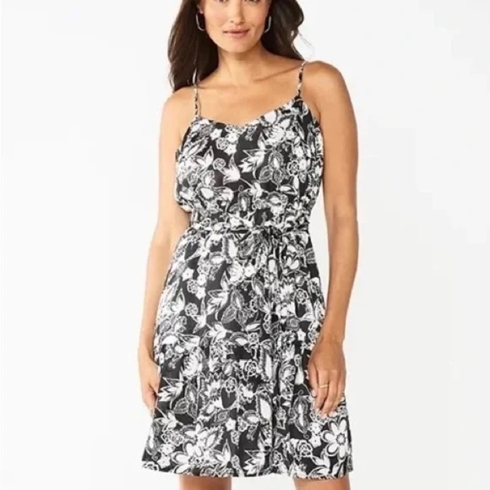 NINE WEST | Jojo Spaghetti Strap Tiered Mini Dress Size XL